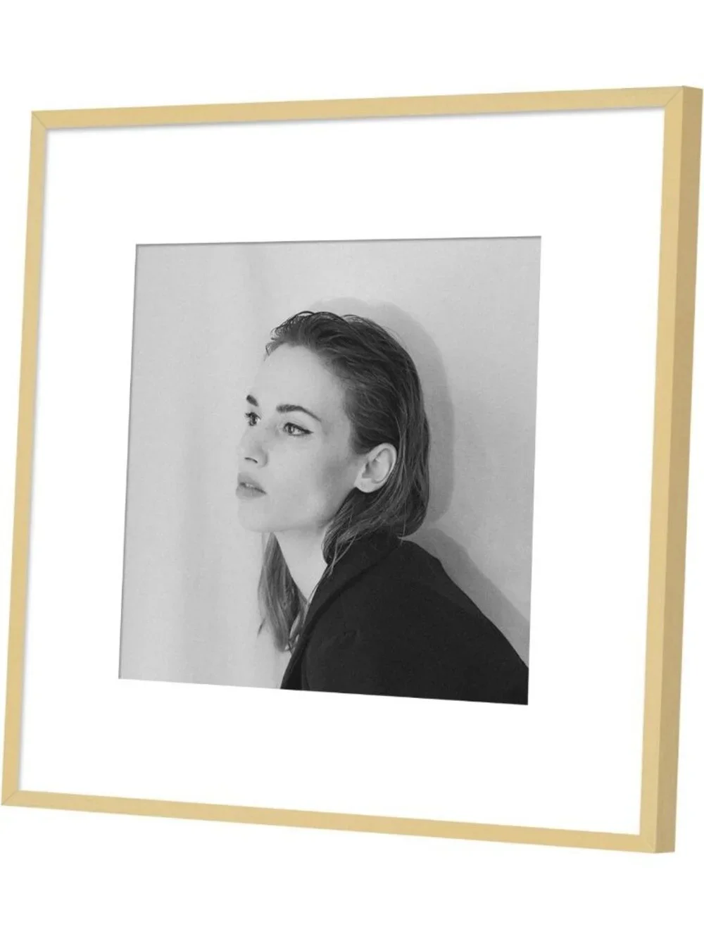 Stylish 12x12 Gold Aluminum Frame with White Mat & Real Glass - Perfect for Art
